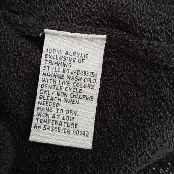 TANJAY / Floral Embroidered Button Down Fine Knit Cardigan Sweater Black Sz M P - Picture 14 of 15